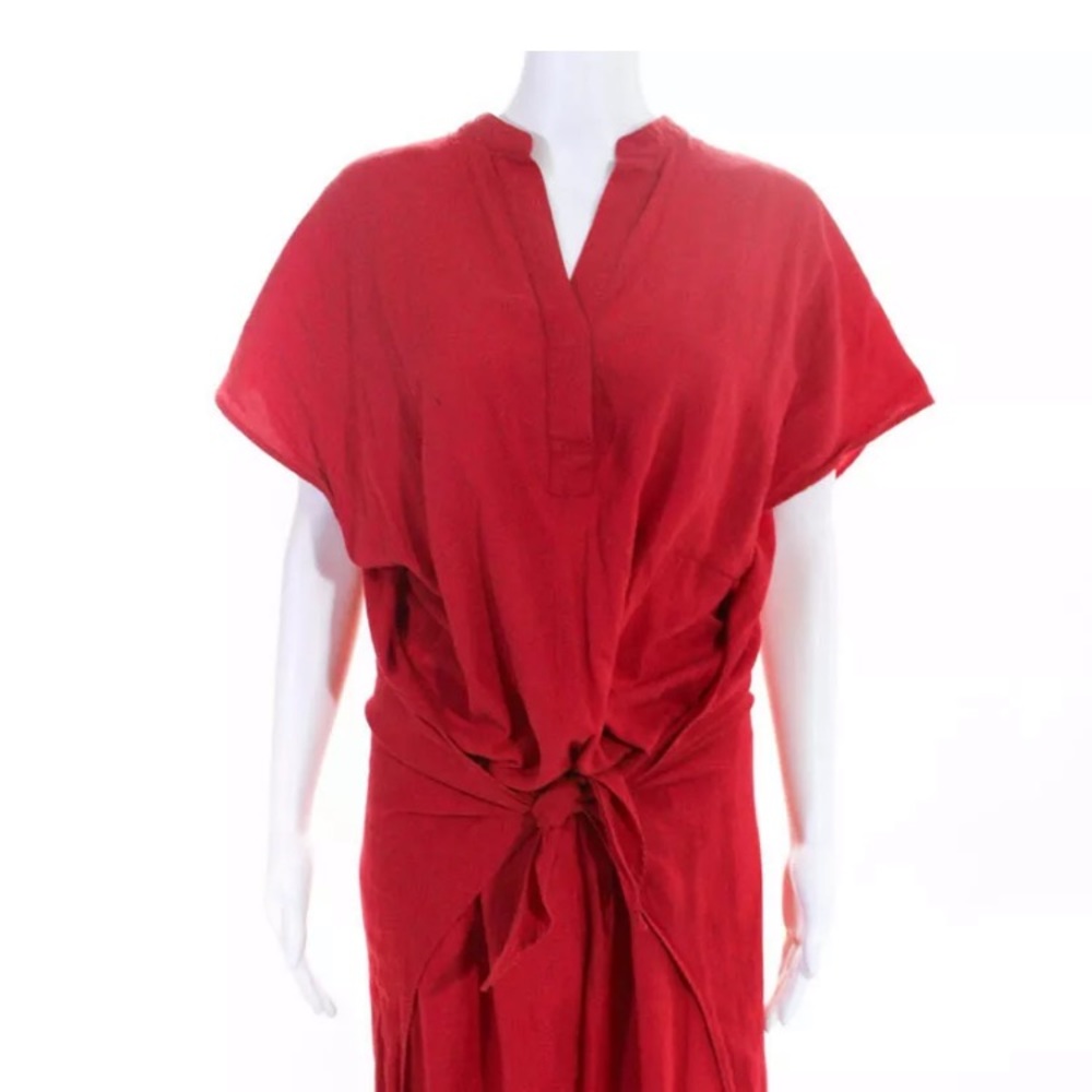 Vince Womens Wrap Front V Neck Sleeve Shift Dress
